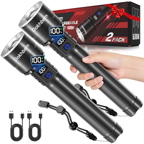 2 Pack Rechargeable LED Tactical Flashlights