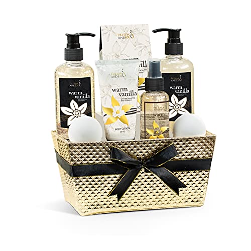 Warm Vanilla Bath and Body Gift Basket Set