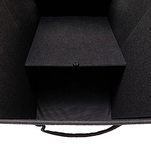 Household Essentials Narrow Collapsible Laundry Hamper with Liner and Lid, Black HE1059