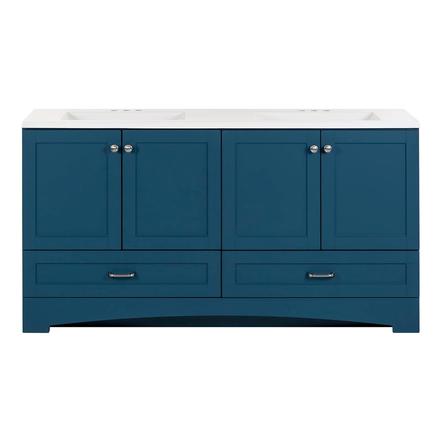 60-Inch Double-Sink Bathroom Vanity with Cabinets