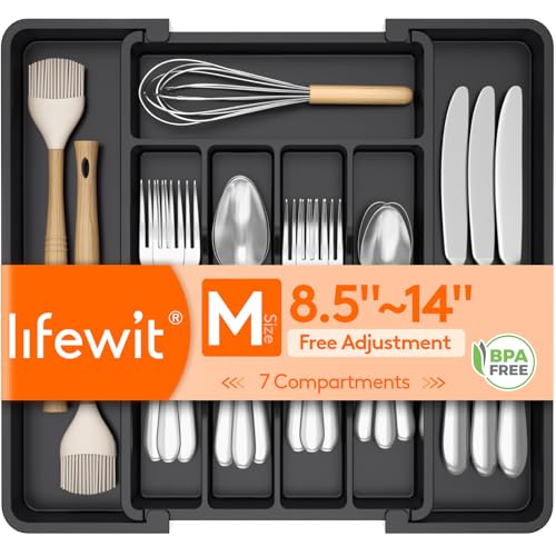 Lifewit Expandable Silverware Drawer Organizer Tray