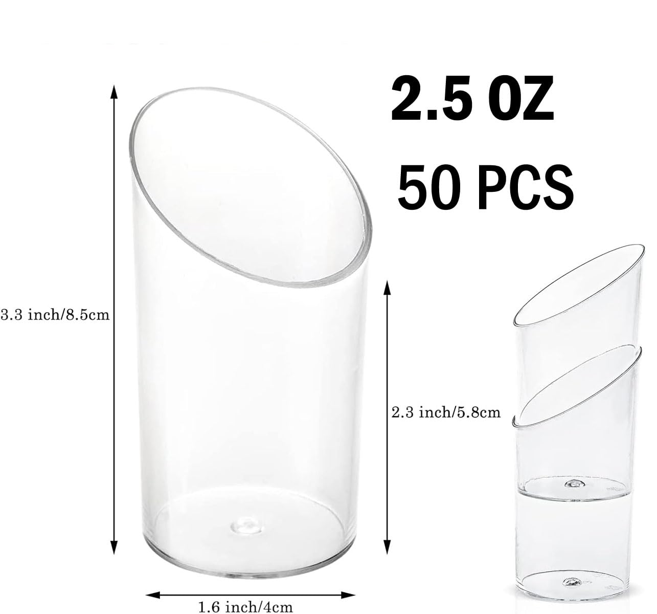 50 Pack Clear Plastic Dessert Cups with Spoons