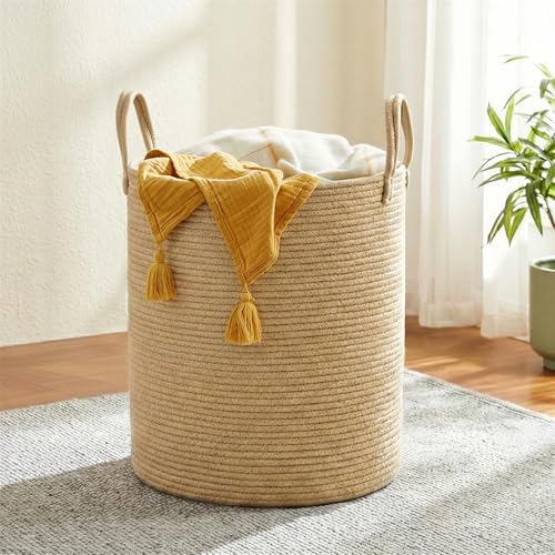 SONGMICS 15.8 Gallon Cotton Rope Laundry Basket