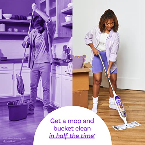 Swiffer PowerMop Wood Mop Kit for Wood Floor Cleaning, Quickdry Solution with Lemon Scent, Mopping Kit Includes PowerMop Wood, 2 Mopping Pad Refills