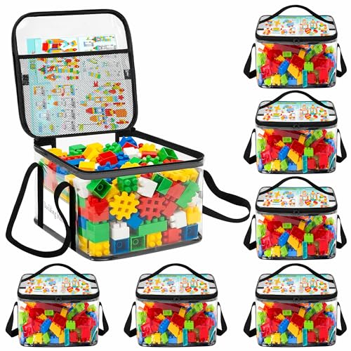 6 Pack Clear Toy Storage Bags with Labels