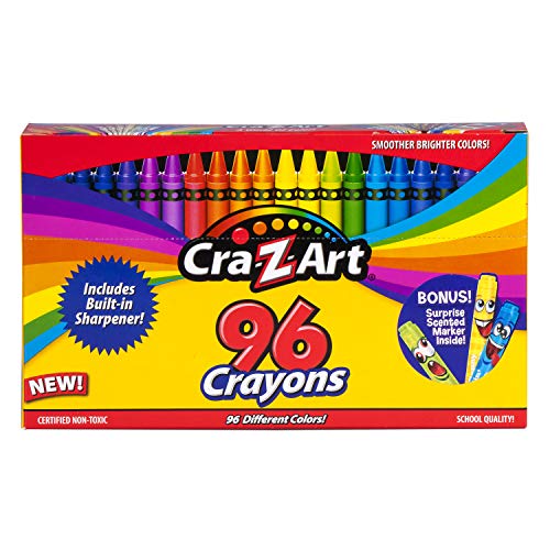 96 Count Cra-Z-Art Crayons Flip-Top Box Sharpener