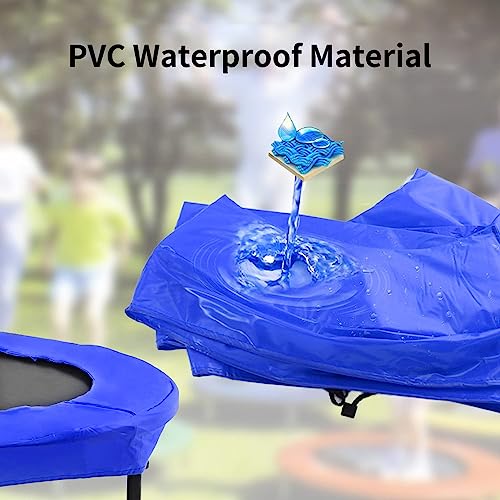 ANCHEER Mini Trampoline for Kids Indoor, Double Kids Trampoline with Adjustable Center Handlebar, 56"X36" Rebounder Trampoline Foldable, Max Load 220 LBS,Blue
