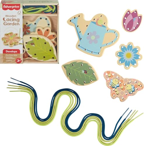 10 Piece Fisher-Price Wooden Lacing Activity Cards Set
