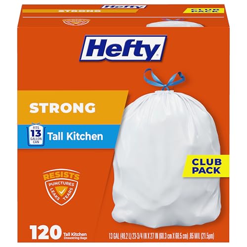 120 Count Hefty 13 Gallon Kitchen Trash Bags