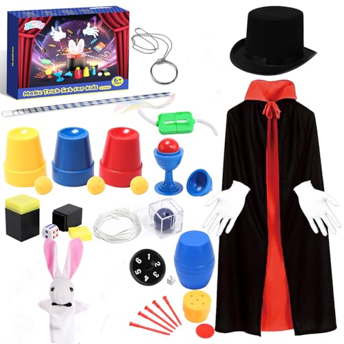 Kids Magic Tricks Kit with Magician Costume