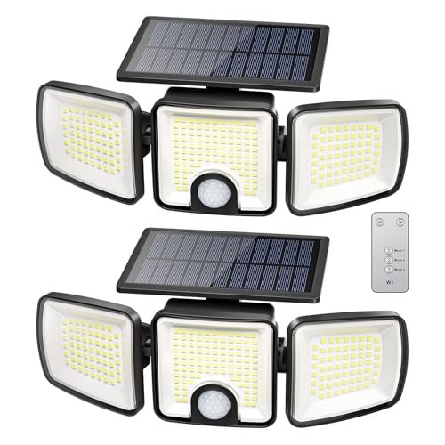2 Pack Solar Motion Sensor Outdoor Flood Lights