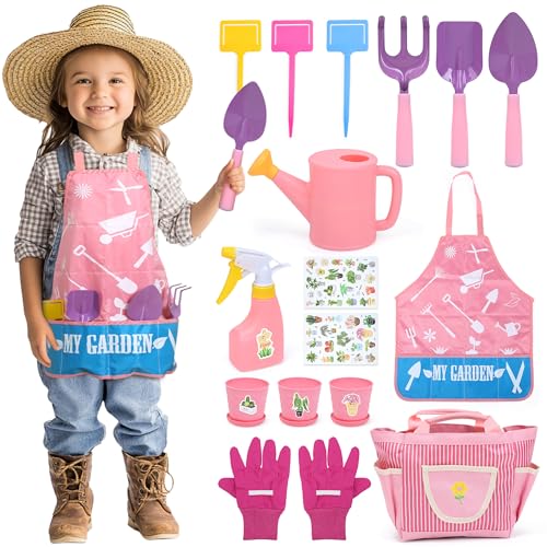 Kids Metal Gardening Tools Set with Tote Bag