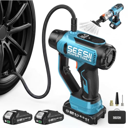 Cordless 21V Tire Inflator and Car Vacuum Combo