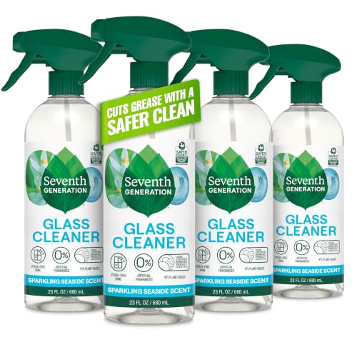4 Pack Seventh Generation Biodegradable Glass Cleaner 23 oz