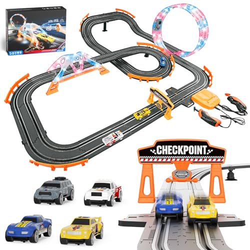 4 Car Electric Slot Race Track Set for Kids