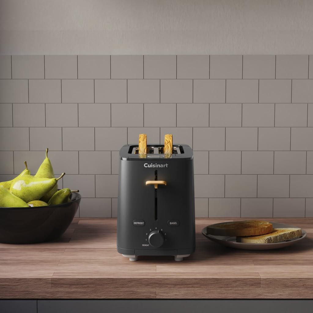 Cuisinart Soho™ Collection 2-Slice Toaster, 7 Toaster Setting, Defrost, Reheat, and Bagel Setting, Convenient Rear Cord Storage, Black, CPT-7BK