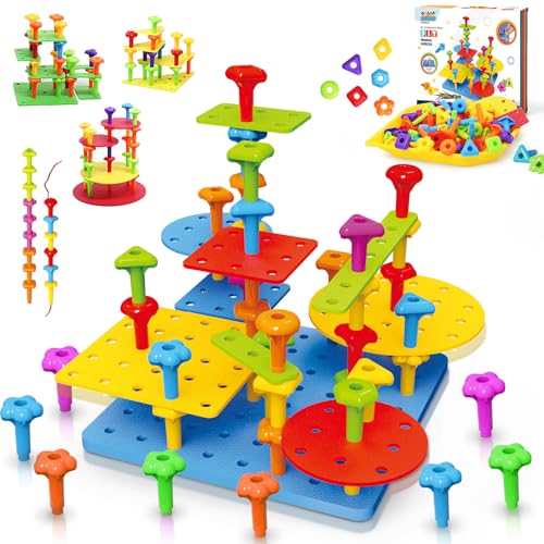 73 Piece STEM Peg Board Building Toy Set