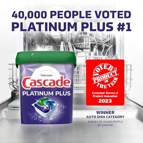 Cascade Platinum Plus ActionPacs Dishwasher Detergent Pods, Mountain, 62 Count