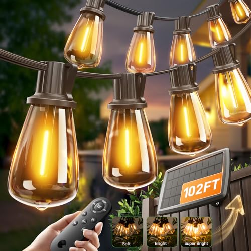 102FT Solar String Lights with Remote Control