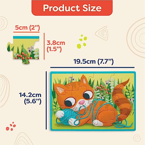 3-Pack Wooden Puzzles for Kids - Pets, Dinos, Trucks