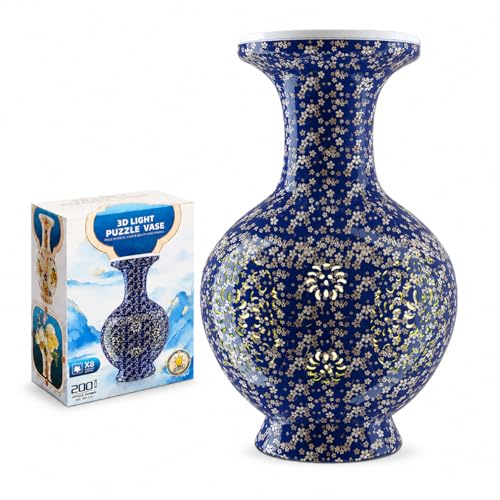 200 Piece 3D Puzzle Flower Vase with LED Light