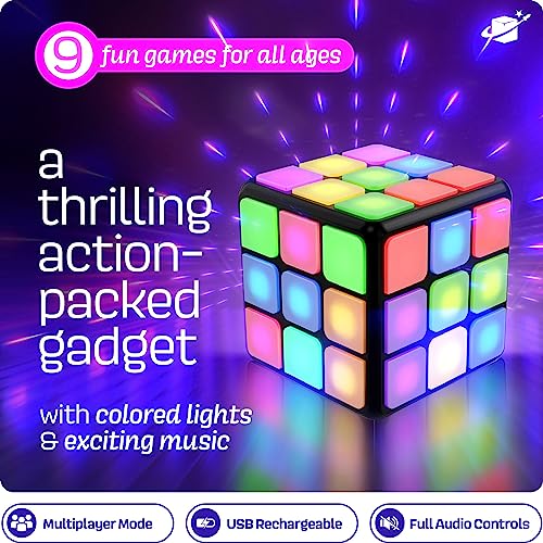 Ninja Blast Rechargeable Game Activity Cube - 9 Fun Brain & Memory Games - Cool Toys for Boys and Girls - Birthday Gifts for Ages 6-12+ Year Old Kids Tweens & Teens - Best Boy & Girl Toy Gift Ideas