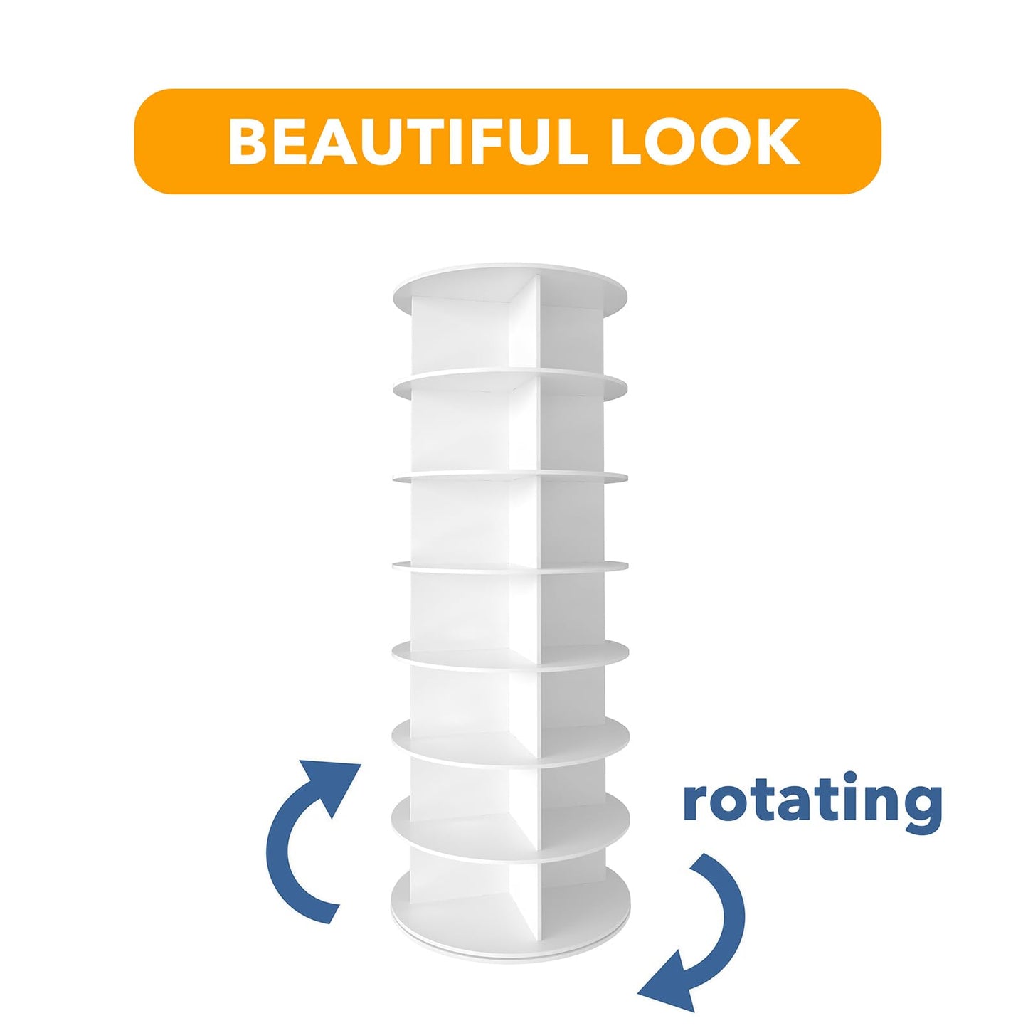 7-Tier Rotating Shoe Rack Storage Carousel