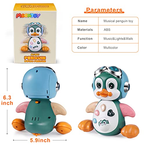 MOONTOY Musical Crawling Penguin Baby Toy