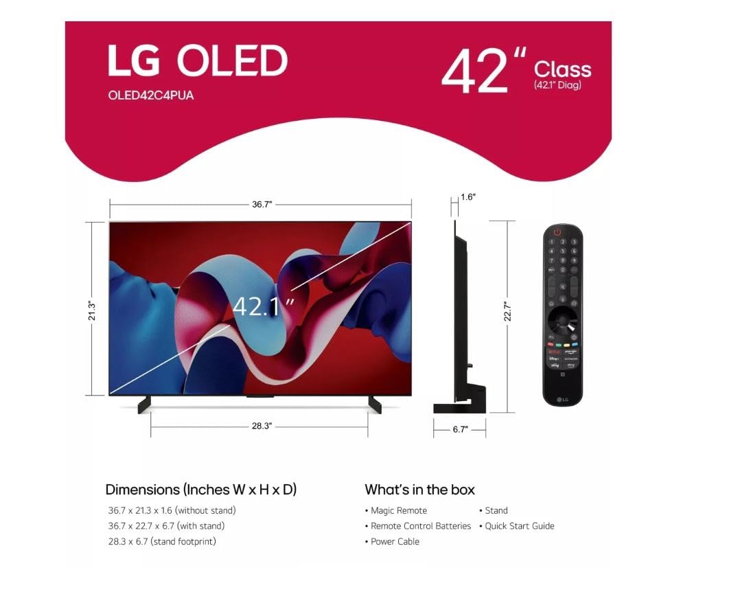 LG 42-Inch OLED Smart TV with AI Remote