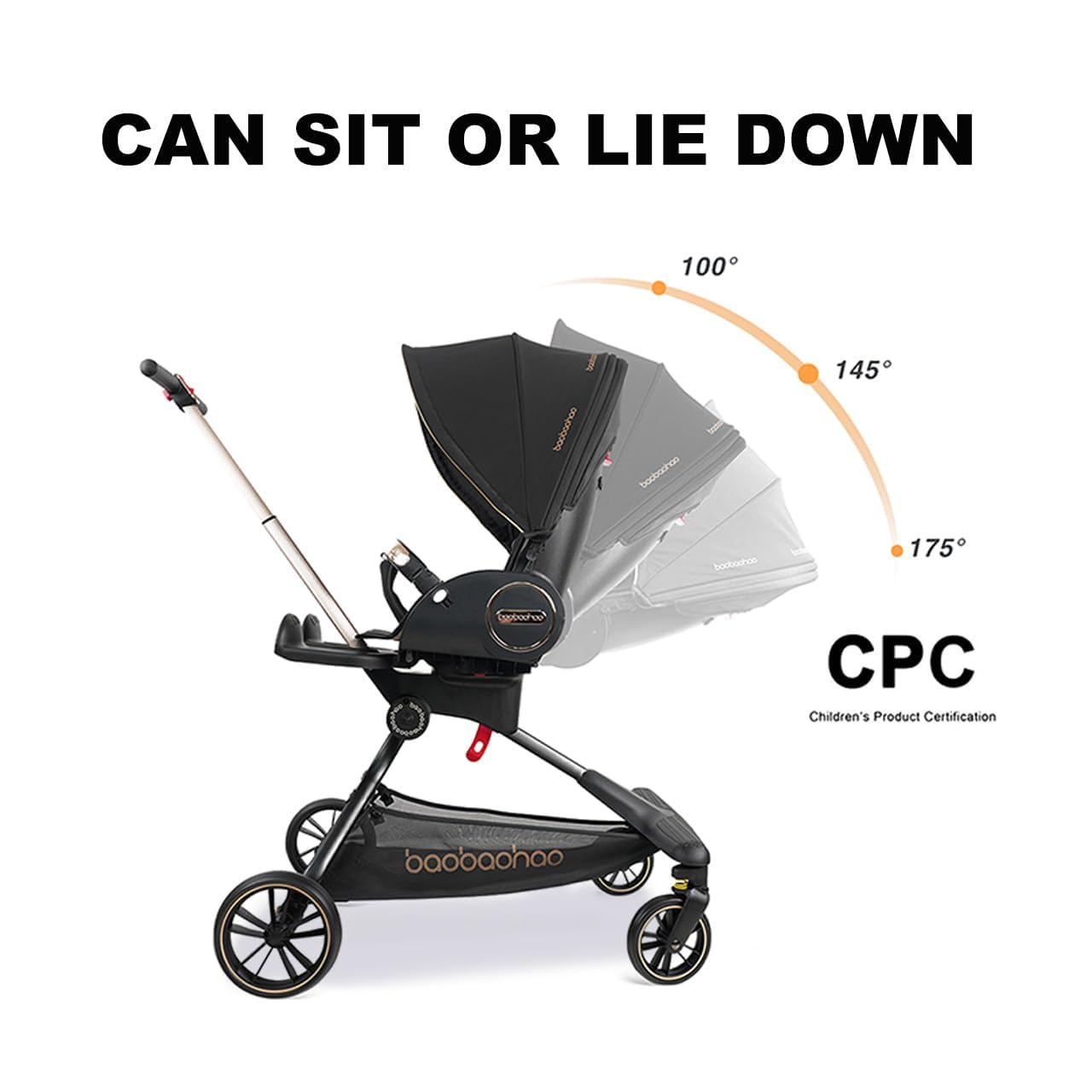 Lightweight 360° Rotable Baby Stroller with Canopy