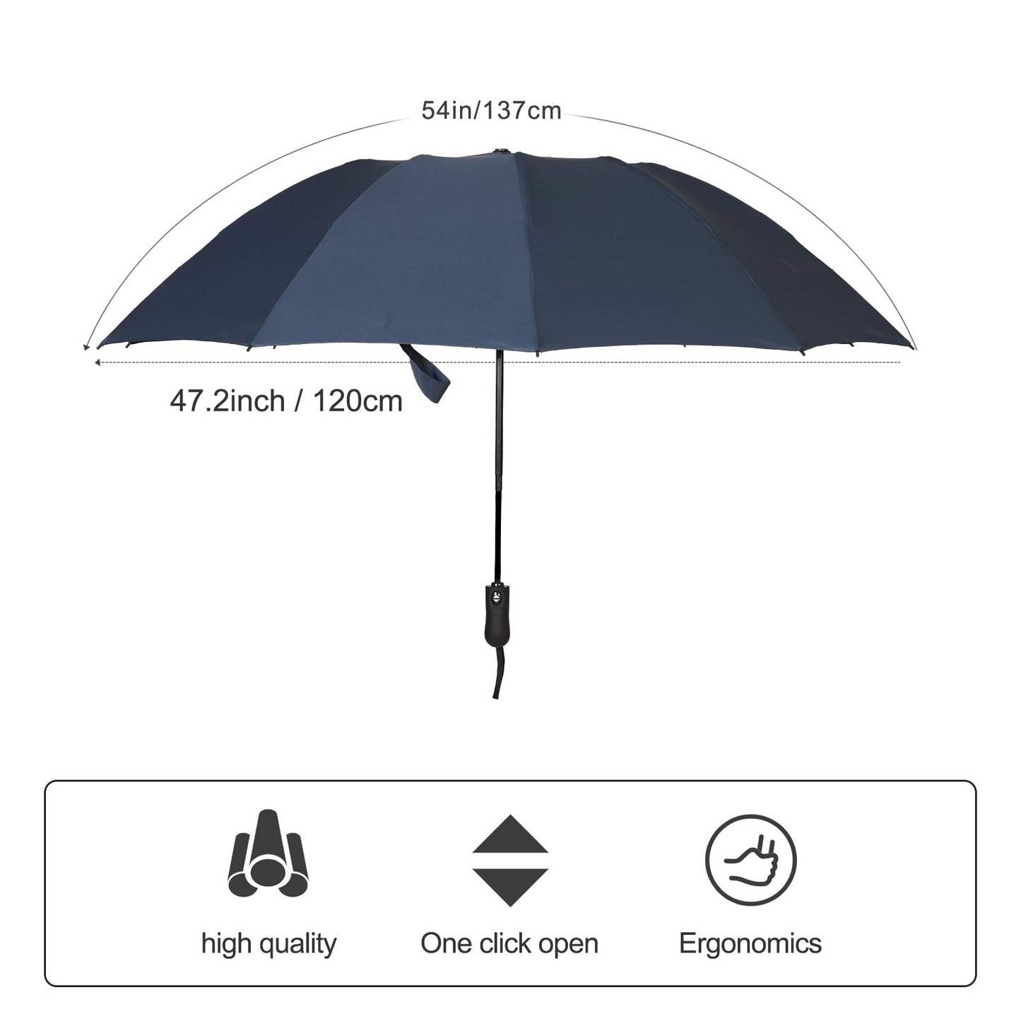54 Inch Windproof Inverted Umbrella for Travel