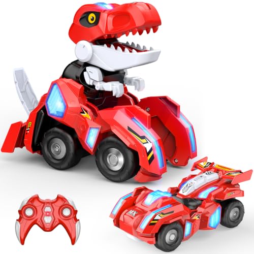 Remote Control Dinosaur Transforming Car Robot Toy