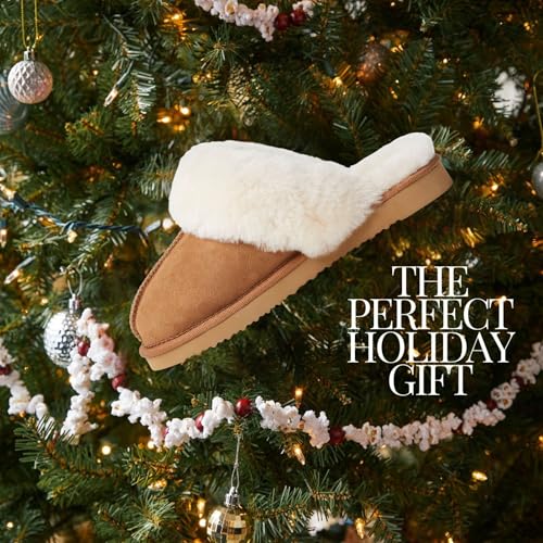 Dearfoams Shearling Fur Indoor/Outdoor Slippers