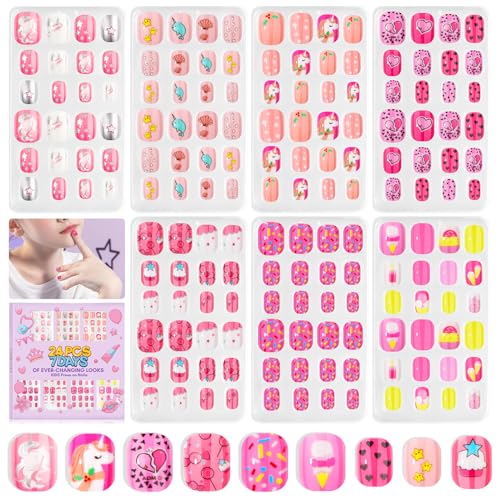 168 Pack Kids Press On Nails Fake Nail Set