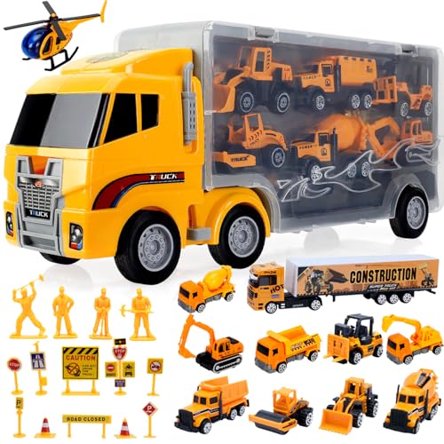 13 Piece Die-Cast Construction Vehicle Toy Set
