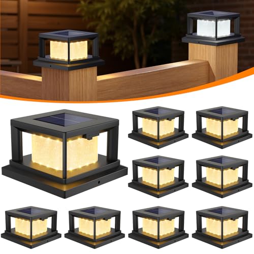 8 Pack Solar Post Cap Lights for 4x4 Posts