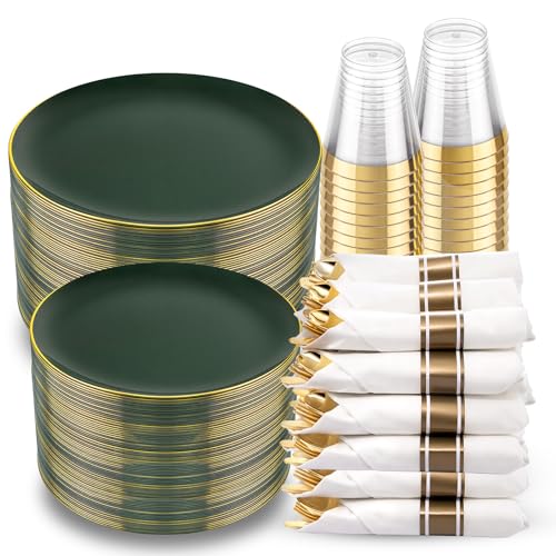 350 Piece Plastic Dinnerware Set Plates and Cutlery
