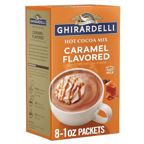8 Pack Ghirardelli Caramel Hot Cocoa Mix Cartons