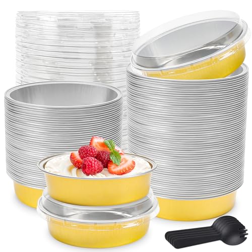 50 Pack Mini 8oz Round Foil Cake Pans