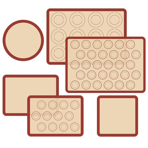6 Pack Nonstick Reusable Silicone Baking Mats