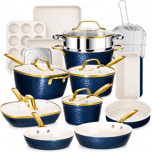 20 Piece Nonstick Ceramic Pots and Pans Set