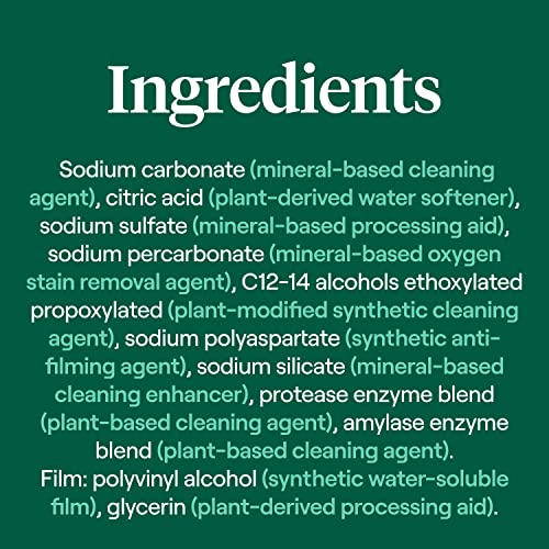 Seventh Generation Dishwasher Detergent Packs for sparkling dishes Free & Clear Dishwasher Tabs, 72 Count (Pack of 1)