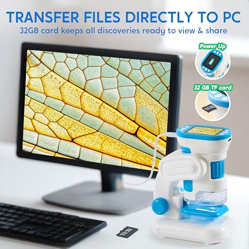 1000X Microscope for Kids with LED Screen