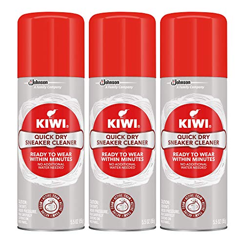 KIWI Quick Dry Shoe Cleaner | Use for Dirt on Sneakers, Tennis Shoes, Running Shoes and More | 5.5 Oz | Pack of 3