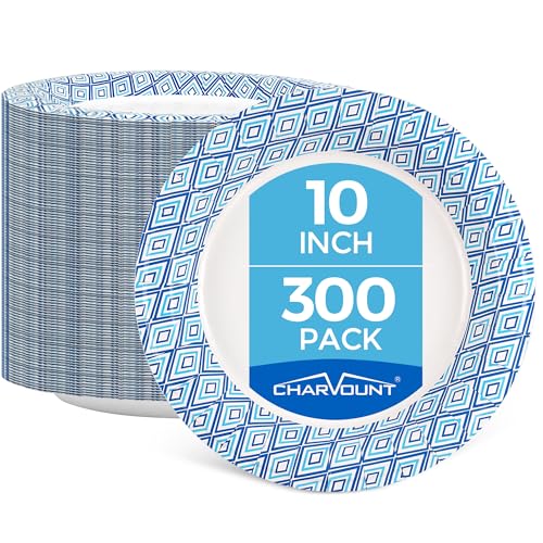 300 Count Charmount 10-Inch Disposable Paper Plates