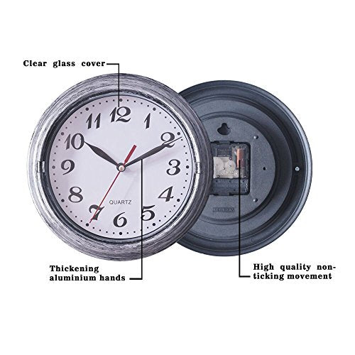 8 Inch Silent Quartz Wall Clock by SAC SMARTEN ARTS