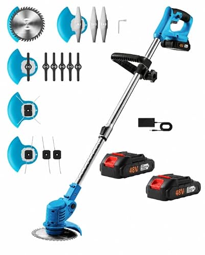 48V Cordless Battery String Trimmer and Lawn Edger