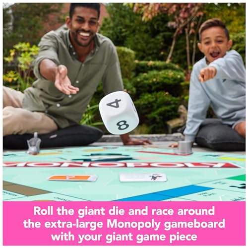 Monopoly Board Game Giant Edition Game for Kids | Family Board Game | Outdoor Games | Kids Games with Massive Board, Cards, Tokens, for Kids Ages 6+