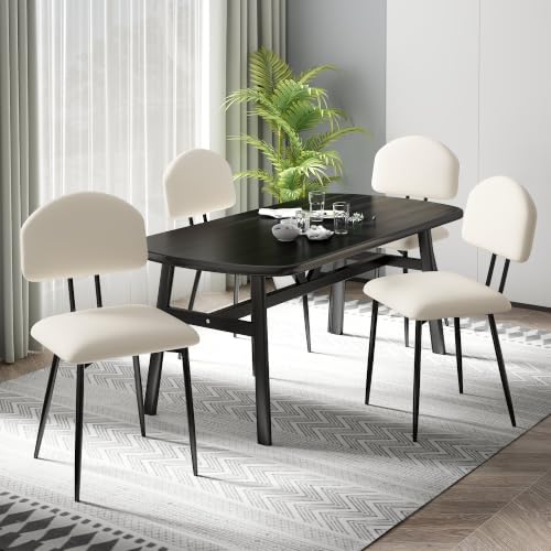 4 Pack VECELO Stacking Dining Chairs with Backrest