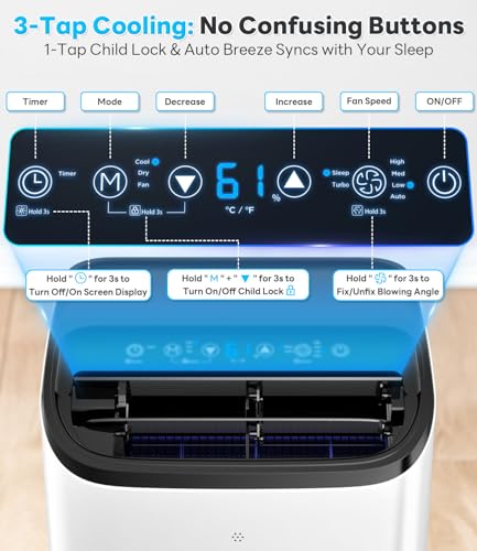 14,000 BTU Portable Air Conditioner for Large Rooms